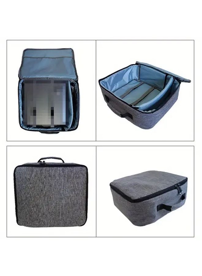 Grey Projector Storage Bag With Multi Pocket Organization Sturdy Handles Durable Portable Protective Case - Image 4